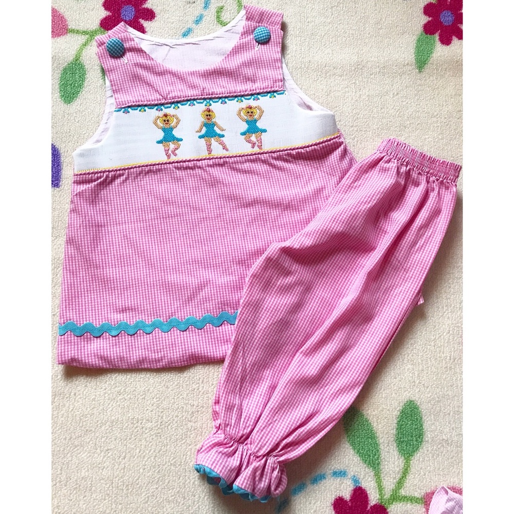 2 pc Ballet Girls Smocked Set